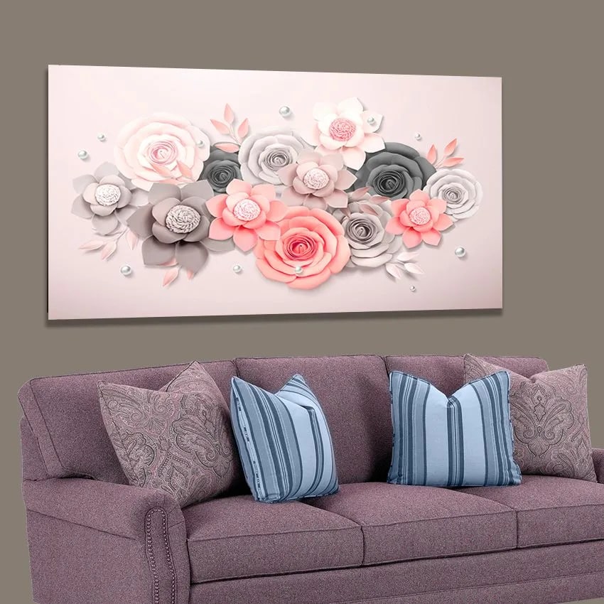 Flower Printed Wall Art Painting - 120x60 cm