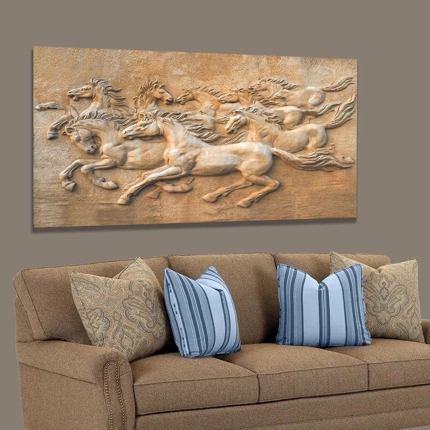 Horses Printed Wall Art Painting - 120x60 cm