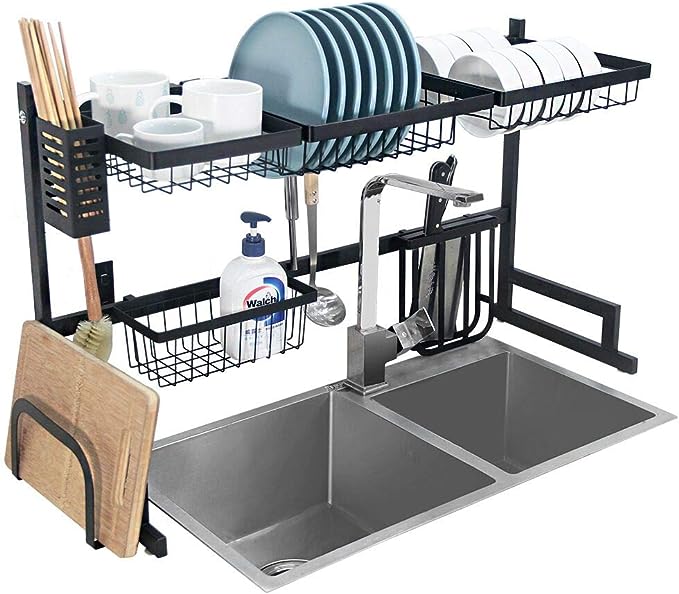 Dish Drying Rack Over Sink Kitchen Supplies Storage Shelf