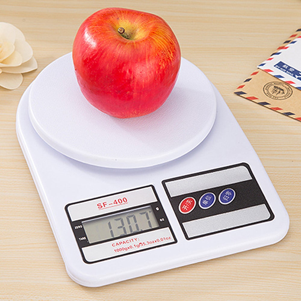 Electronic digital kitchen scale, 10 kg, battery operated