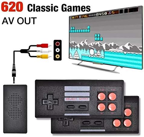 GSH Plug & Play Wireless Video Game for Kids (8 bit Retro Built-in Games) for up to 2 Players