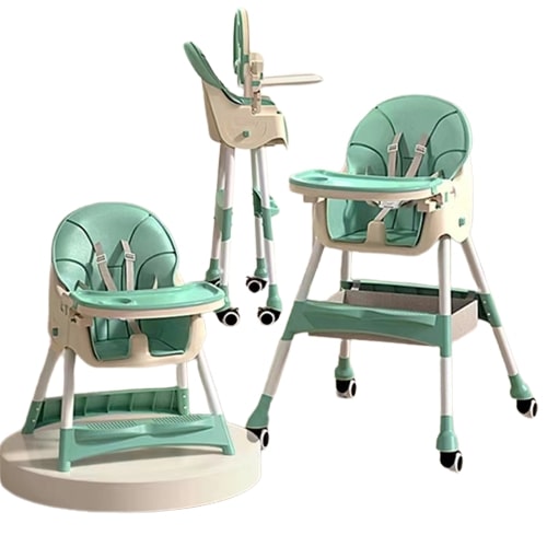 Modern Swivel Baby Feeding High Chair with Adjustable Infant Tray