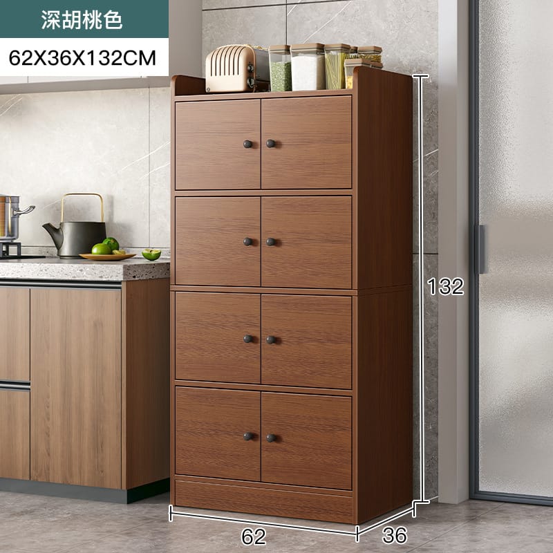 A wooden wardrobe with 8 side books with a modern design to organize the needs of the house
