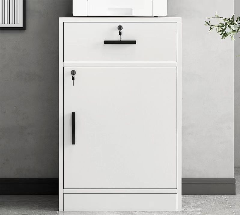 Cabinet and Drawer for Storing Valuables with Lock - White