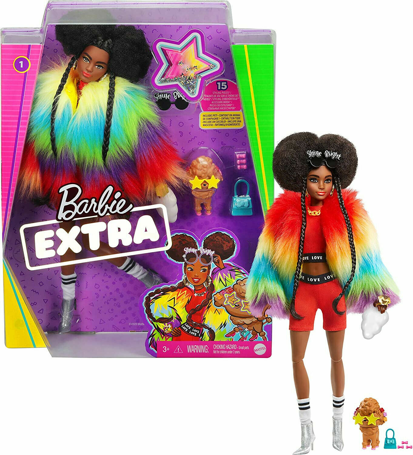 Barbie Extra Rainbow Coat Doll