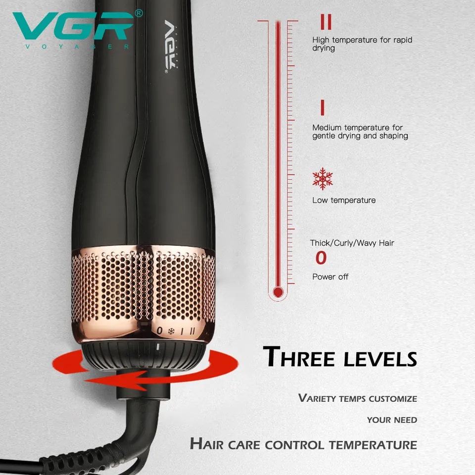 VGR V-492 Professional Hot Air Brush (Black)