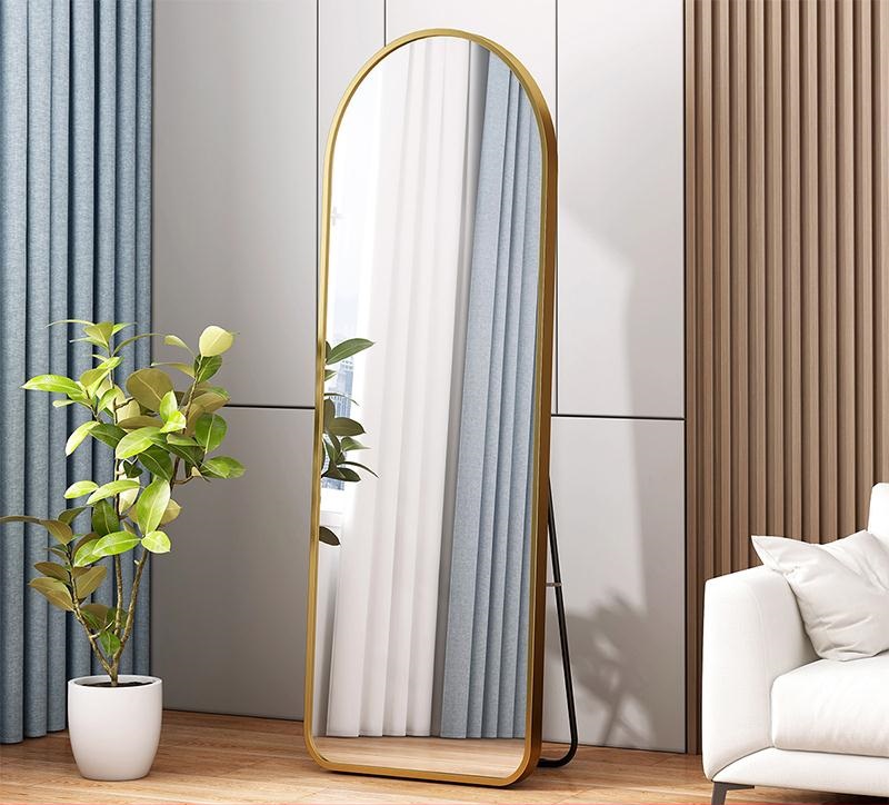 Arc shaped tall mirror for home decor