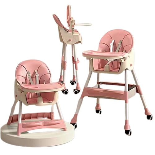 Modern Swivel Baby Feeding High Chair with Adjustable Infant Tray
