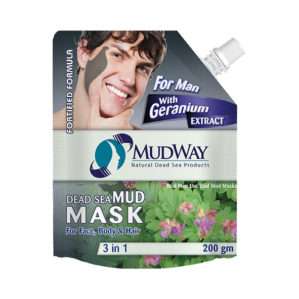 Mud Mask 3 in 1 with Geranium for Men Extract