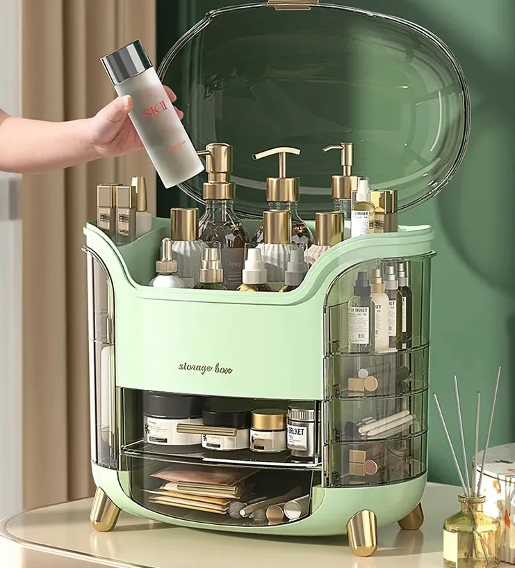 Multifunctional Cosmetic Storage Box - light green