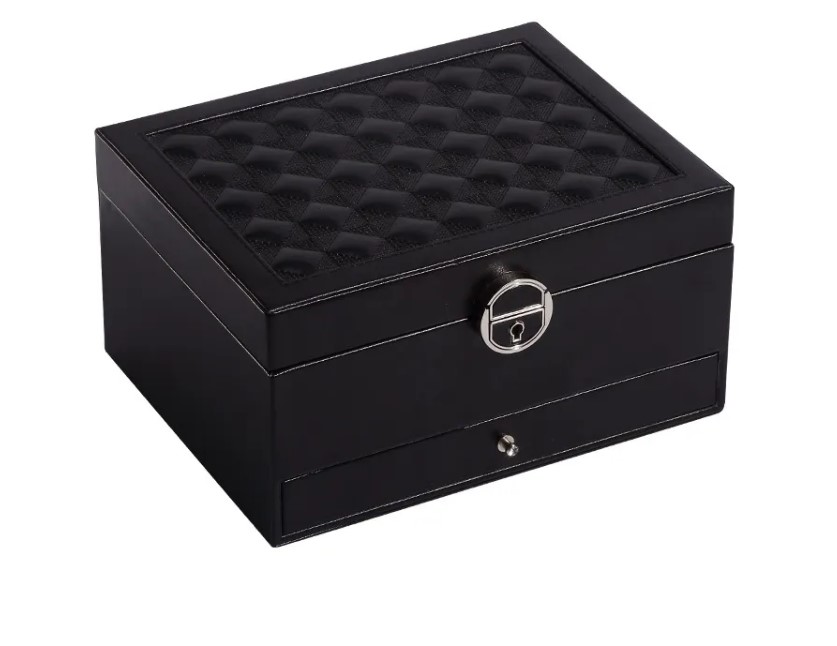 Jewelry Box with Lock - Black