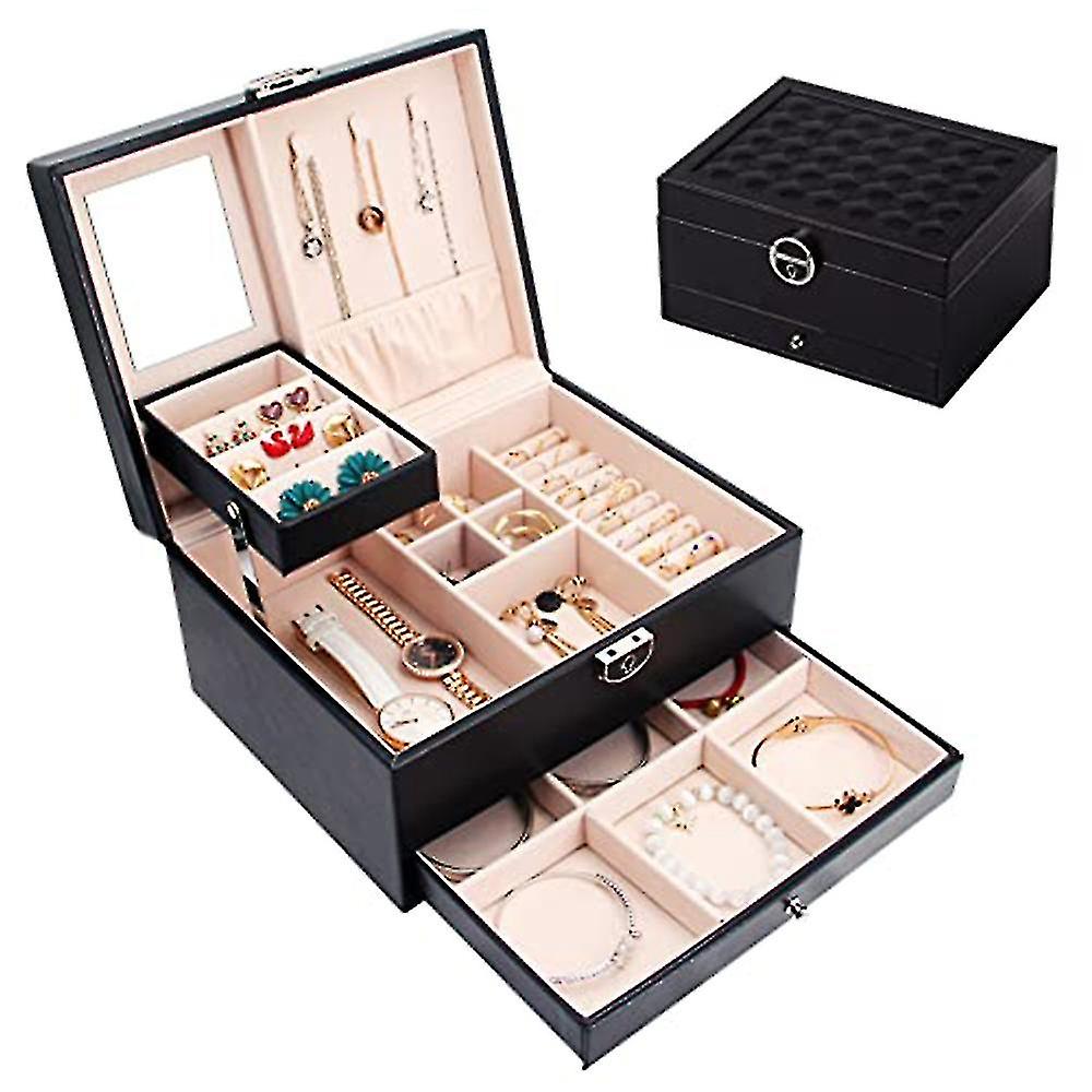 Jewelry Box with Lock - Black