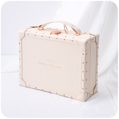 Leather Trunk Box - Beige