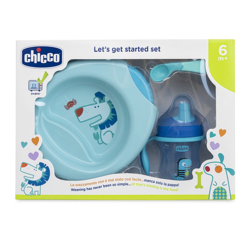 Chicco Dining Set 6m+, Plate, Cutlery, Sippy Cup