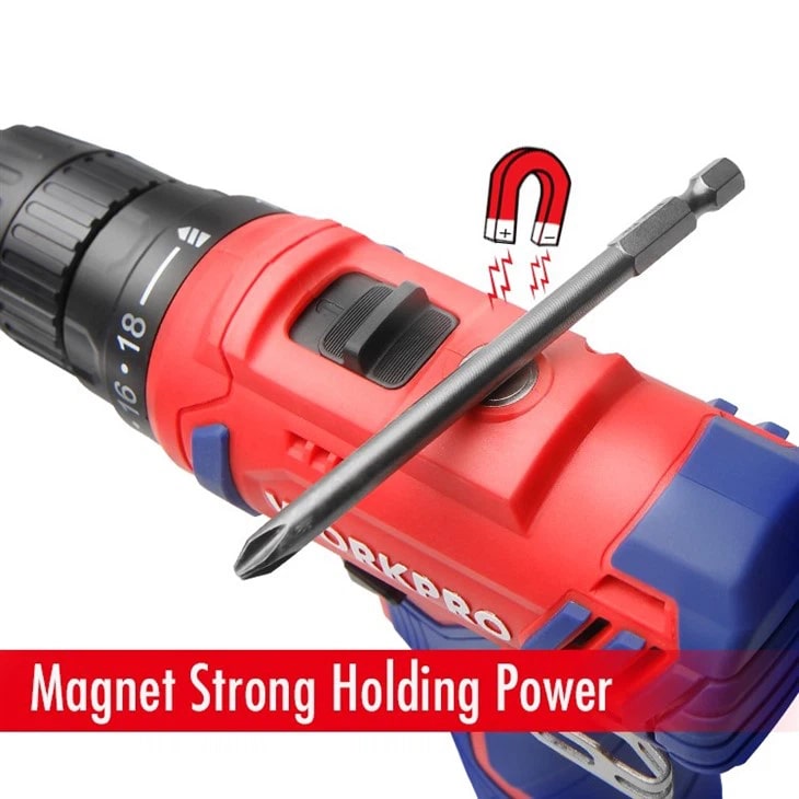 12V rechargeable drill with two 10mm workpro batteries