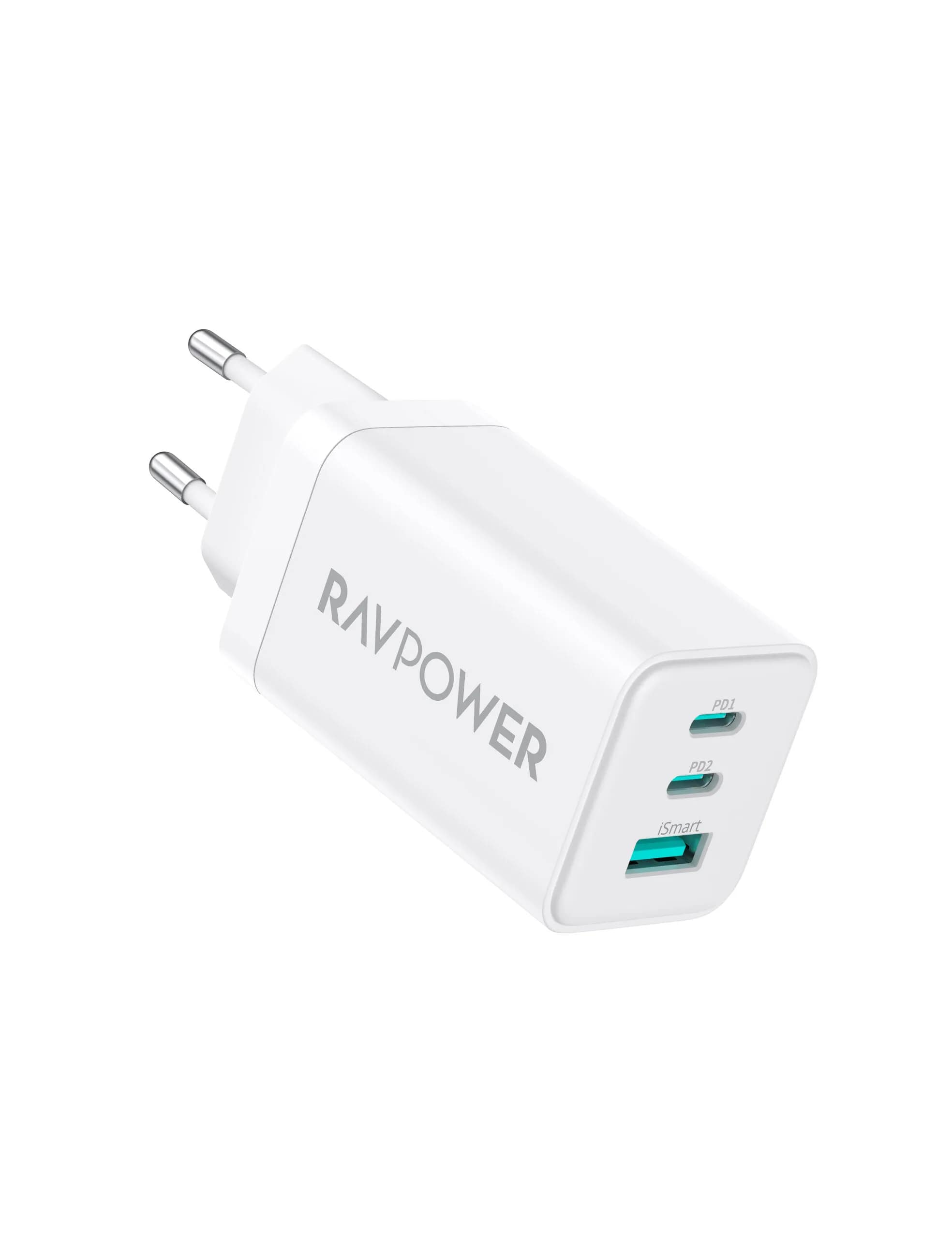 RAVPower RP-PC172 PD 65W 3-Port Wall Charger - white