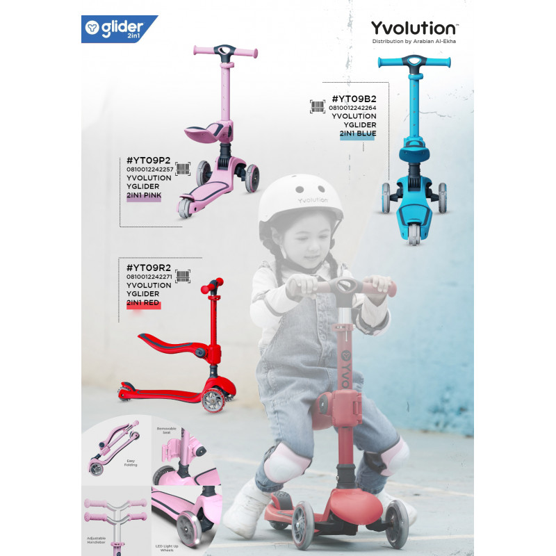 Yvolution Y Glider 2in1 Pink