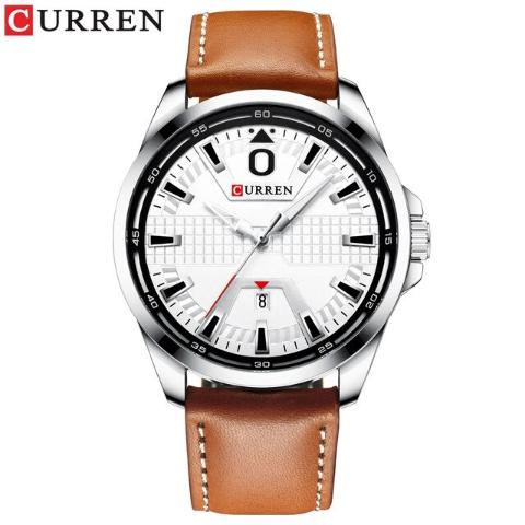 Curren Men's Leather Band Business Watch (Dial 47 mm)