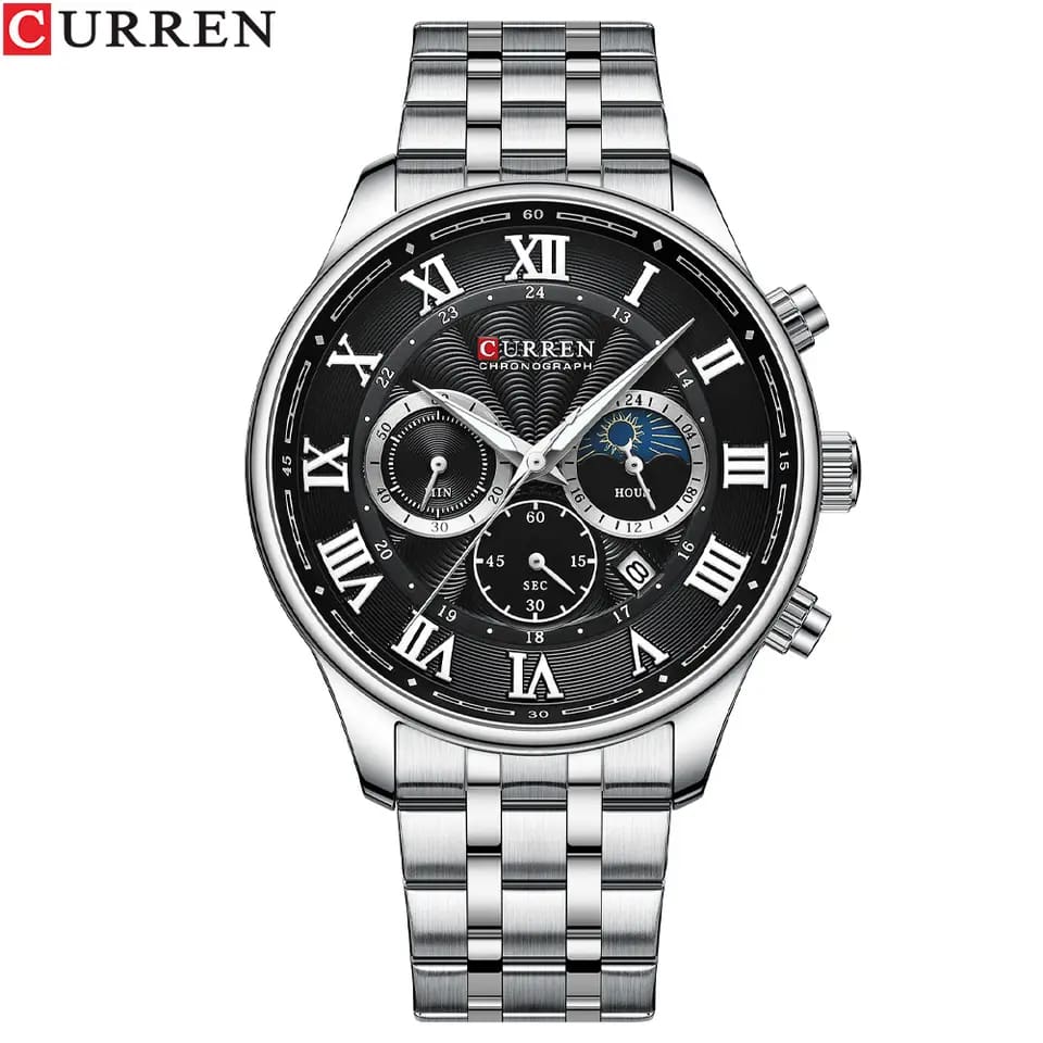 Curren Men's Stainless Steel Chronograph Watch (41 mm Dial)