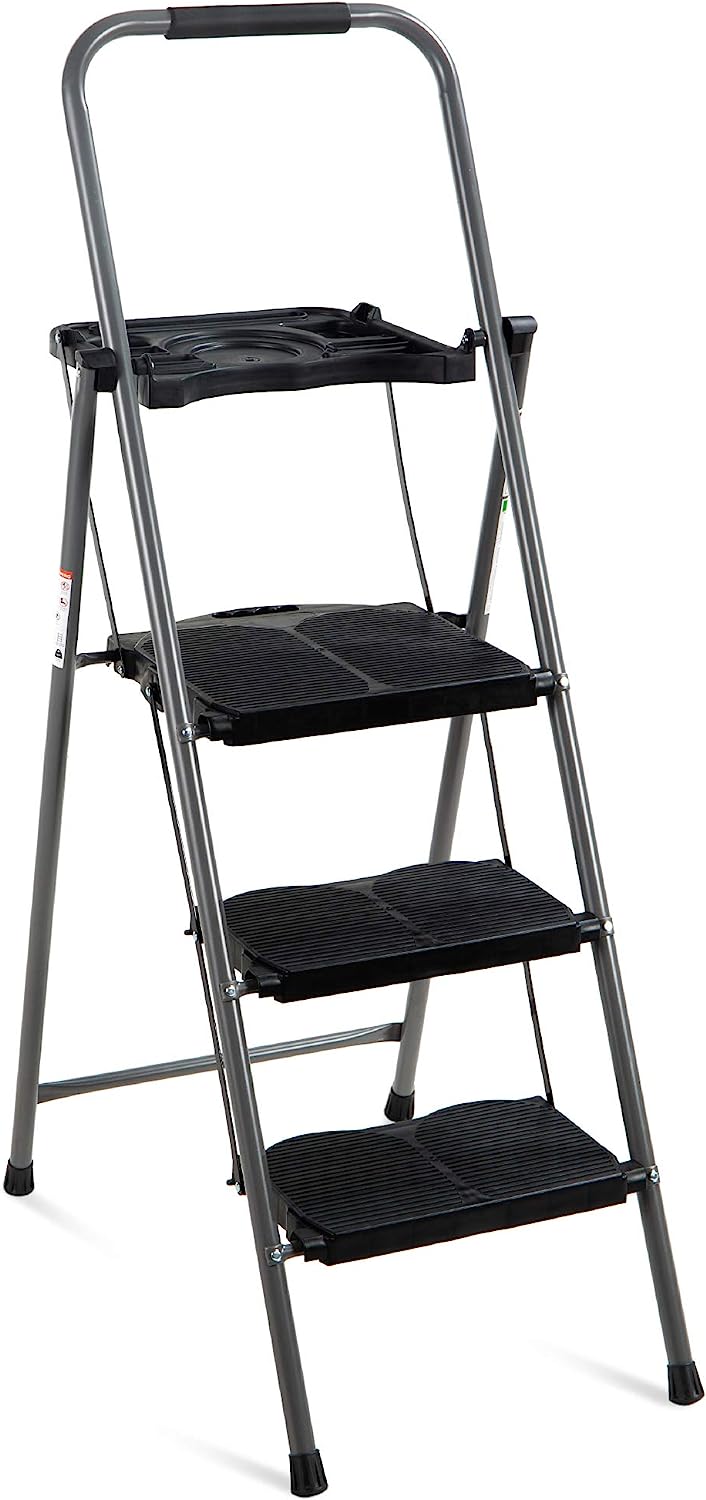 Mazaya  Four-step wide zigzag folding household ladder