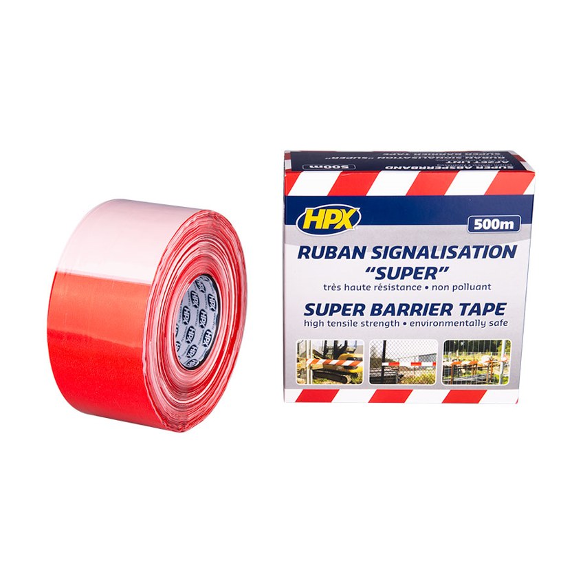 Super barrier tape white / red 80 mm x 500m