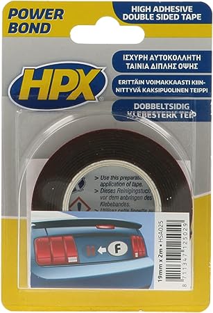 HSA Double sided tape - black 19mm x 2m