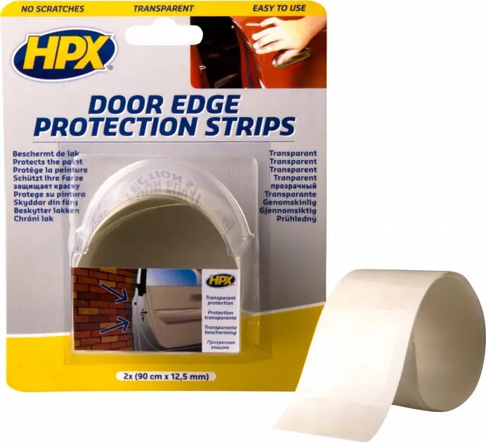 Door edge protection strips transparent 2 x 90 cm x12.5