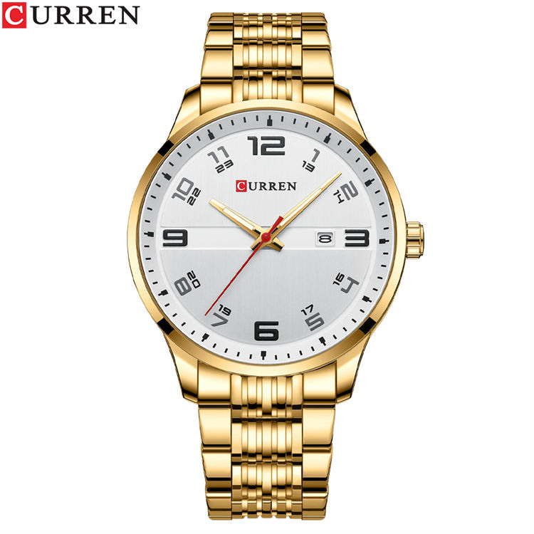 CURREN Original Brand Stainless Steel Band Wrist Watch For Men With Brand -8412