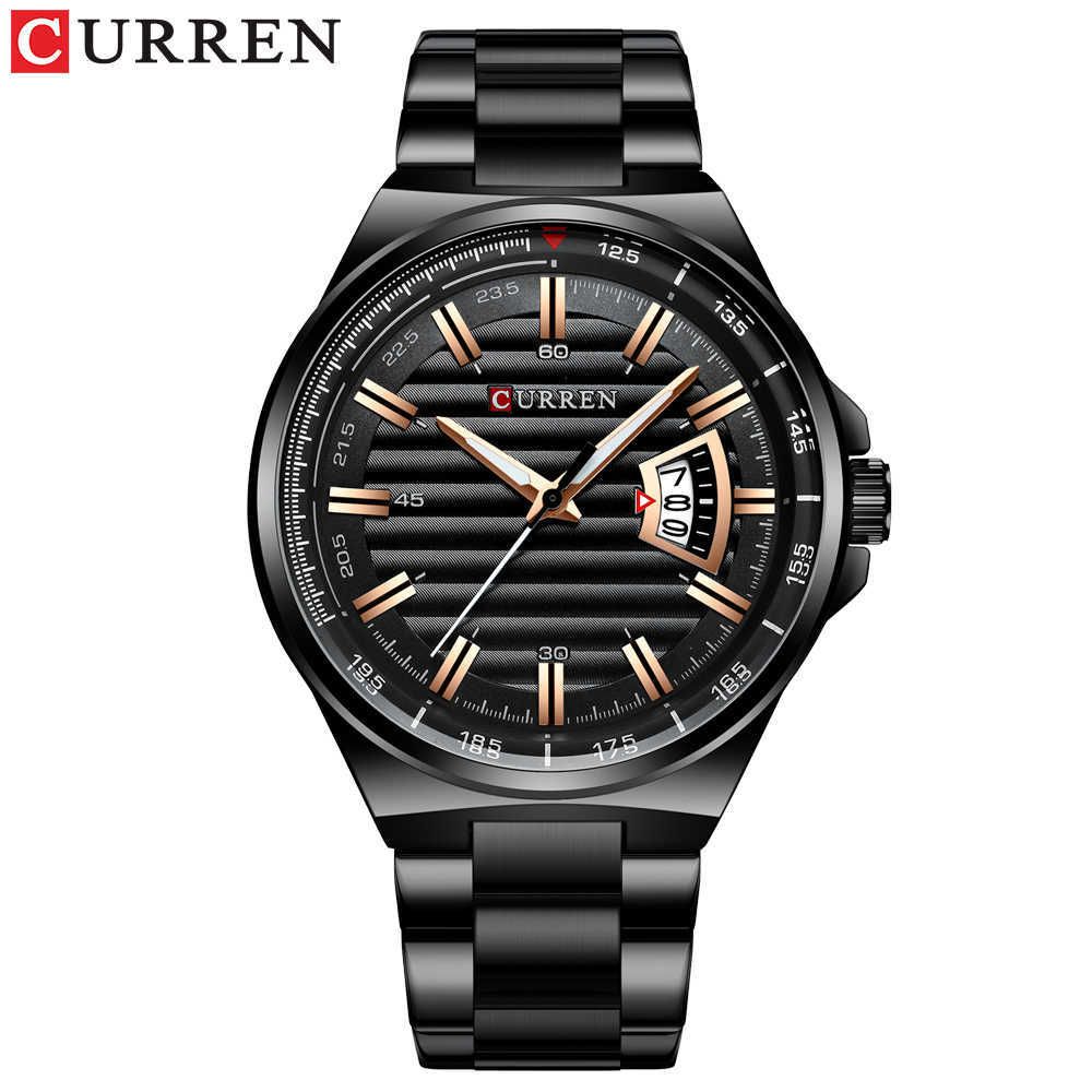 CURREN Original Brand Stainless Steel Band Wrist Watch For Men With Brand -210527