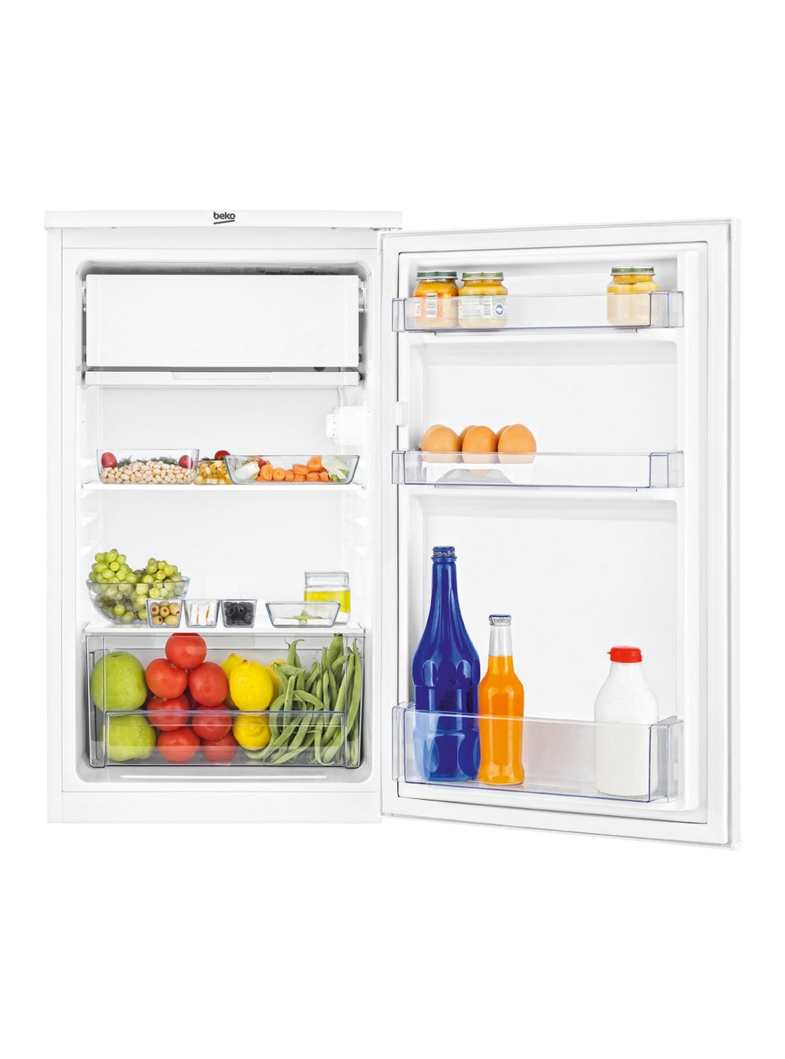 Beko office refrigerator, capacity of 86 liters, white color, with freezer