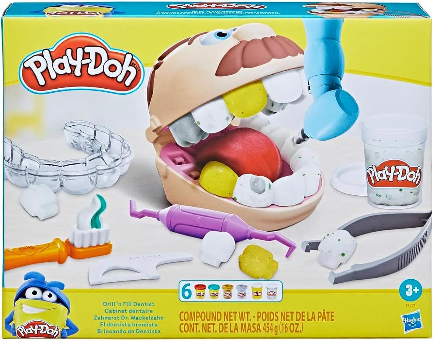Play-Doh Drill 'n Fill Dentist Toy for Kids 3 Years and Up with Cavity and Metallic Colored Modeling Compound