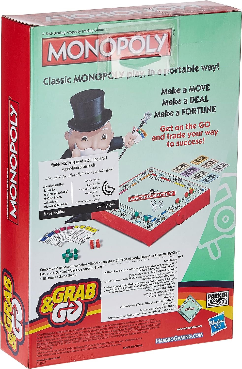 Hasbro Gaming Monopoly Grab & Go Game