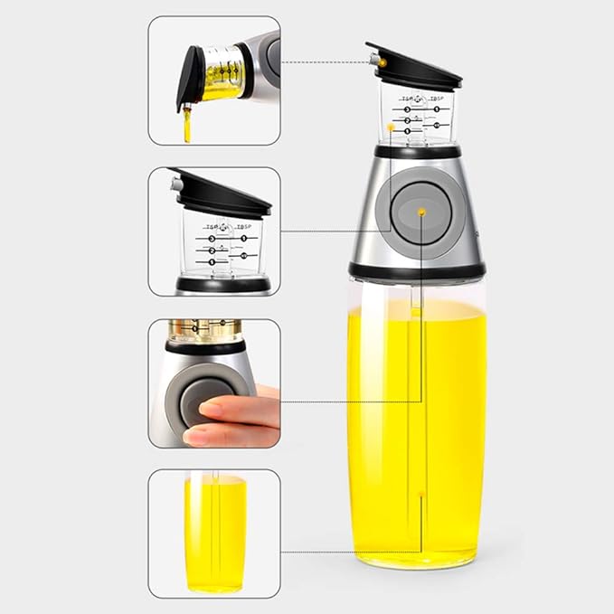 Olive Oil Dispenser - Dispenser Bottle for Kitchen with Measuring Top 500 ml