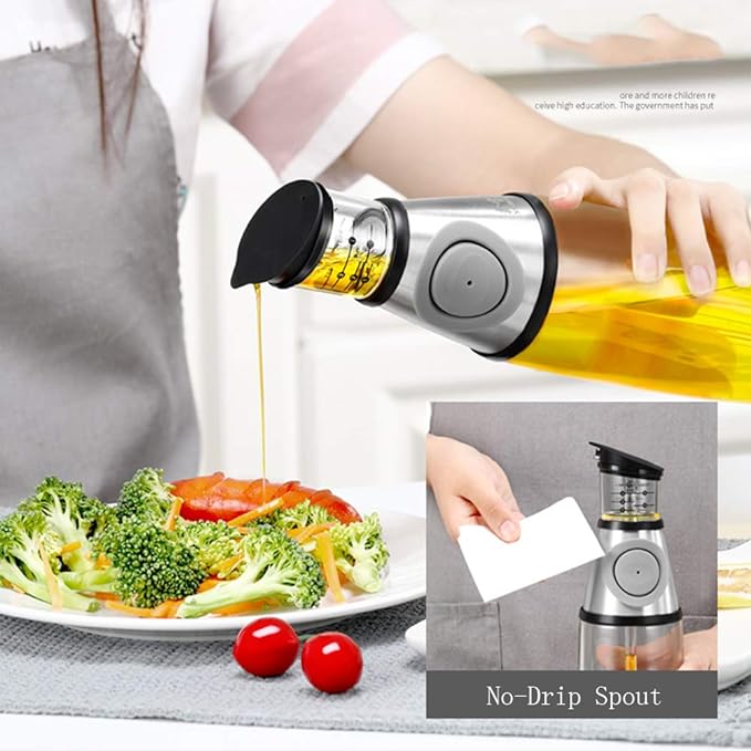 Olive Oil Dispenser - Dispenser Bottle for Kitchen with Measuring Top 500 ml