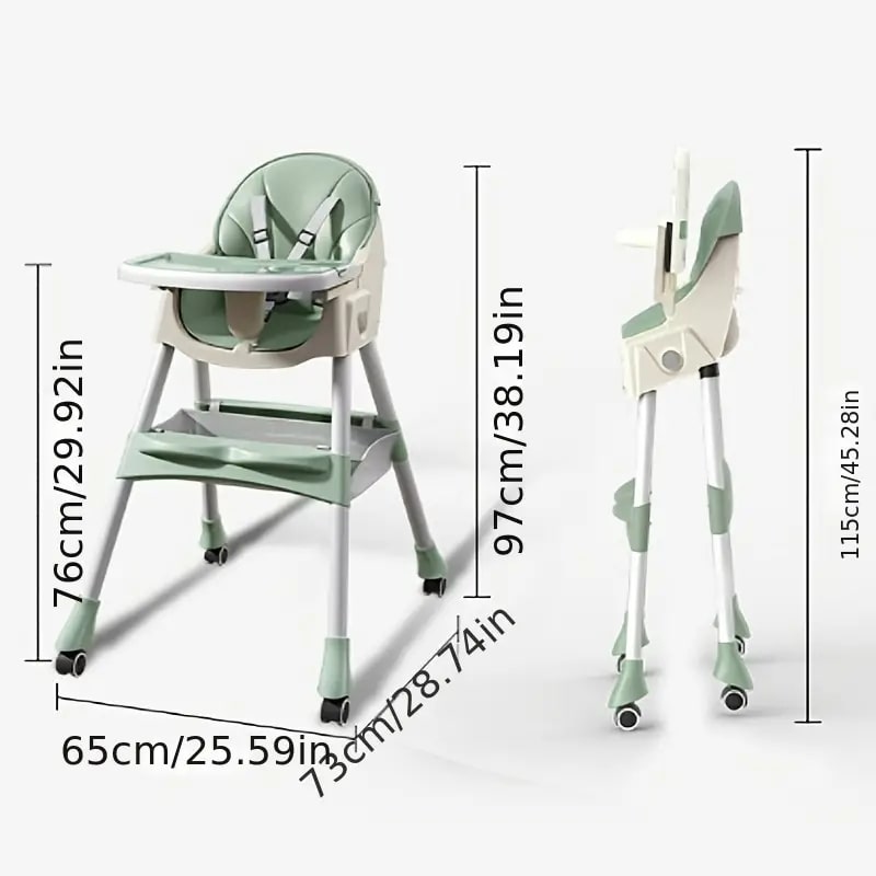 Portable 3 In 1 Baby High Chair with Adjustable Legs,Light Weight Highchair,