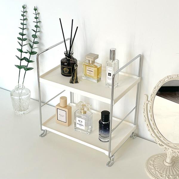 2 Tier Bathroom Organizer Countertop ,Kitchen Spice Rack or Makeup Shelf Vanity Perfume Skin Care Organizer