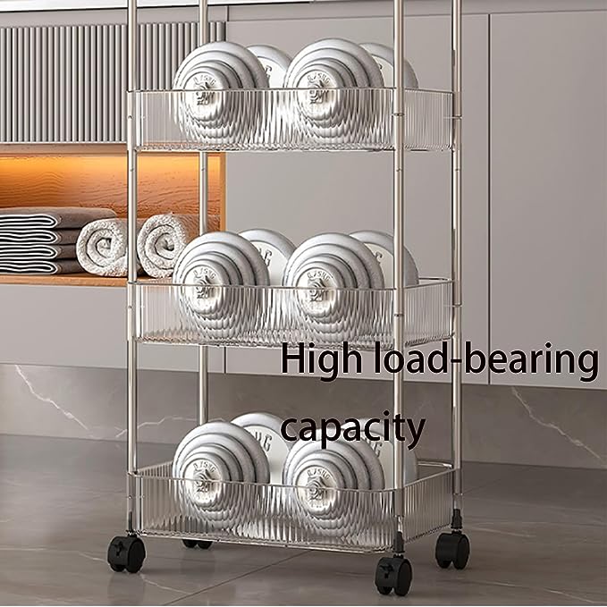 3-Tier Rolling Storage Cart Versatile rolling carts with wheels and handle