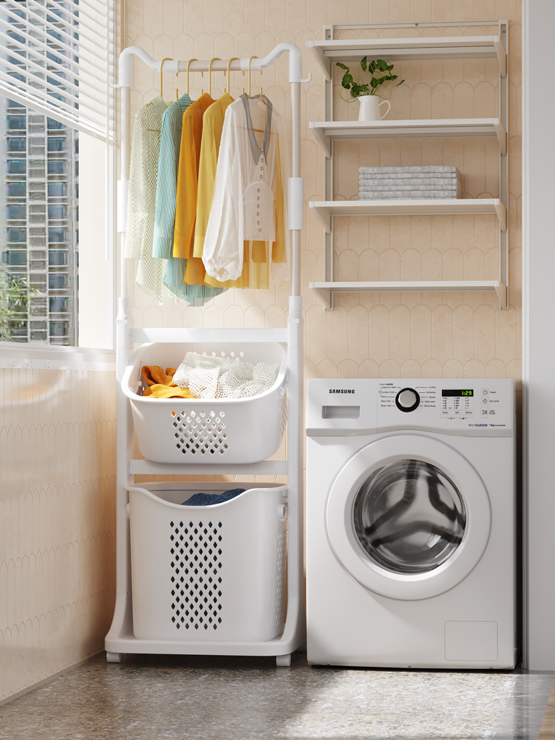Multi-layer laundry basket with swivel wheels for kitchen, bedroom and bathroom