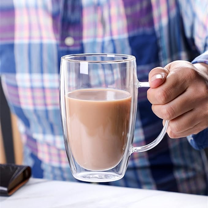 Clear Glass Cups for Cappuccino ,Tea ,Latte ,Espresso ,Hot Beverage (350ML)