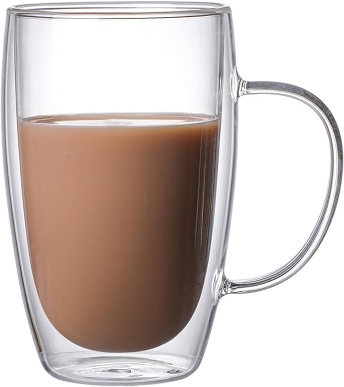 Clear Glass Cups for Cappuccino ,Tea ,Latte ,Espresso ,Hot Beverage (350ML)