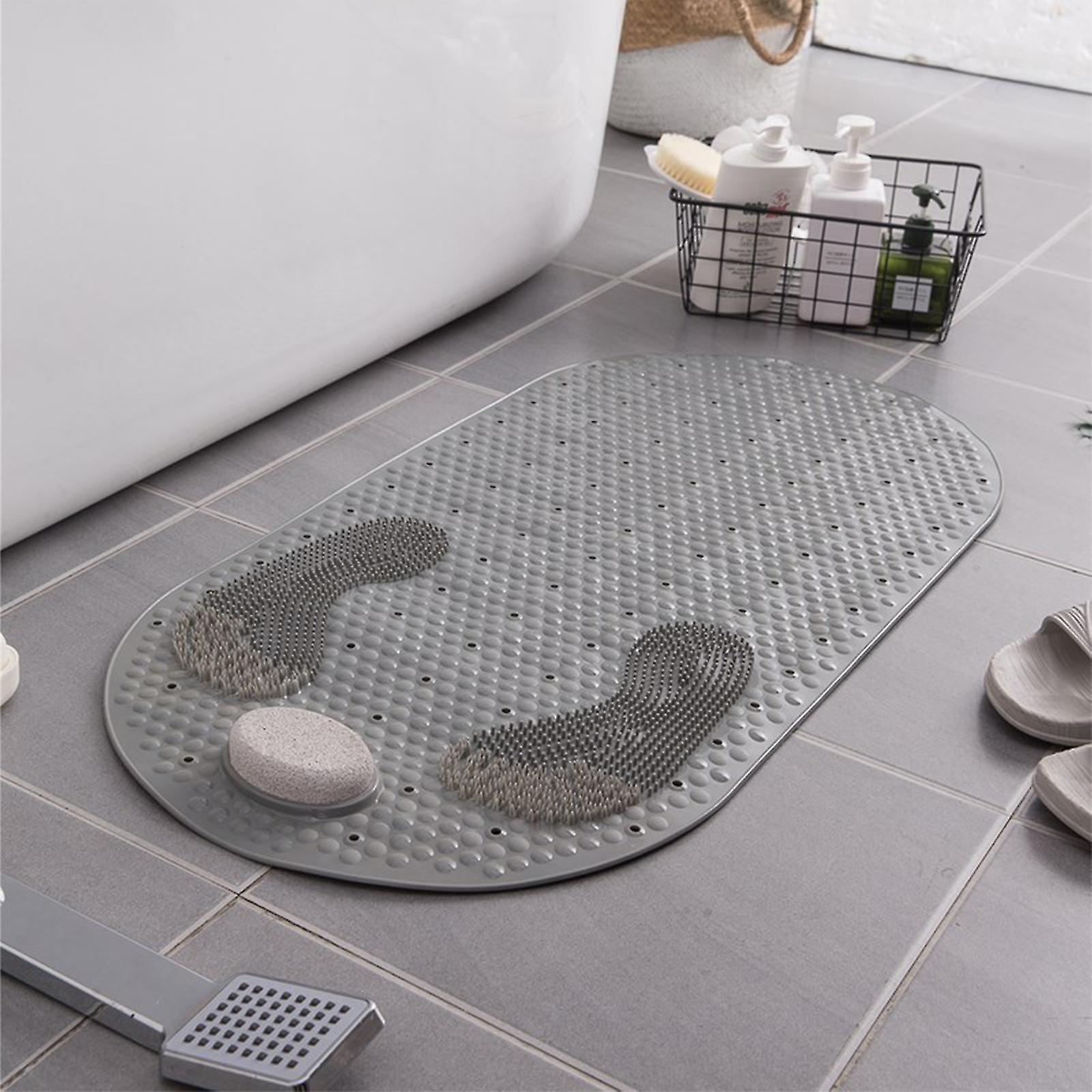 3 in 1 Pumice Stone Callus Remover Bath Mat Foot Massager Tool with Anti-Slip Suction Cup and Drain Holes