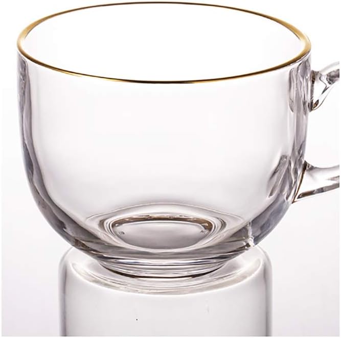 Heat-resistant glass cups for milk, coffee and oatmeal, 400 ml
