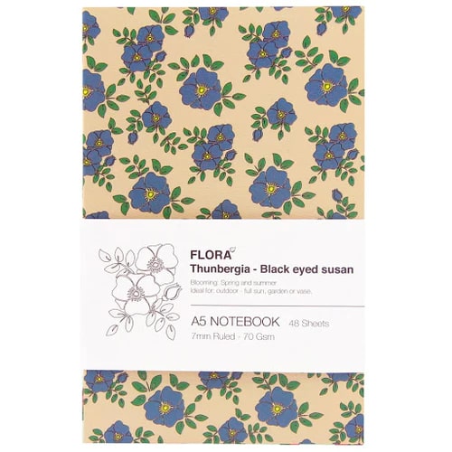 Inspira Flora 48 Sheets Ruled A5 Notebook - Pack of 4