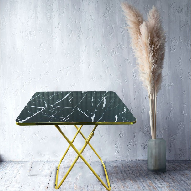 Marble square folding table