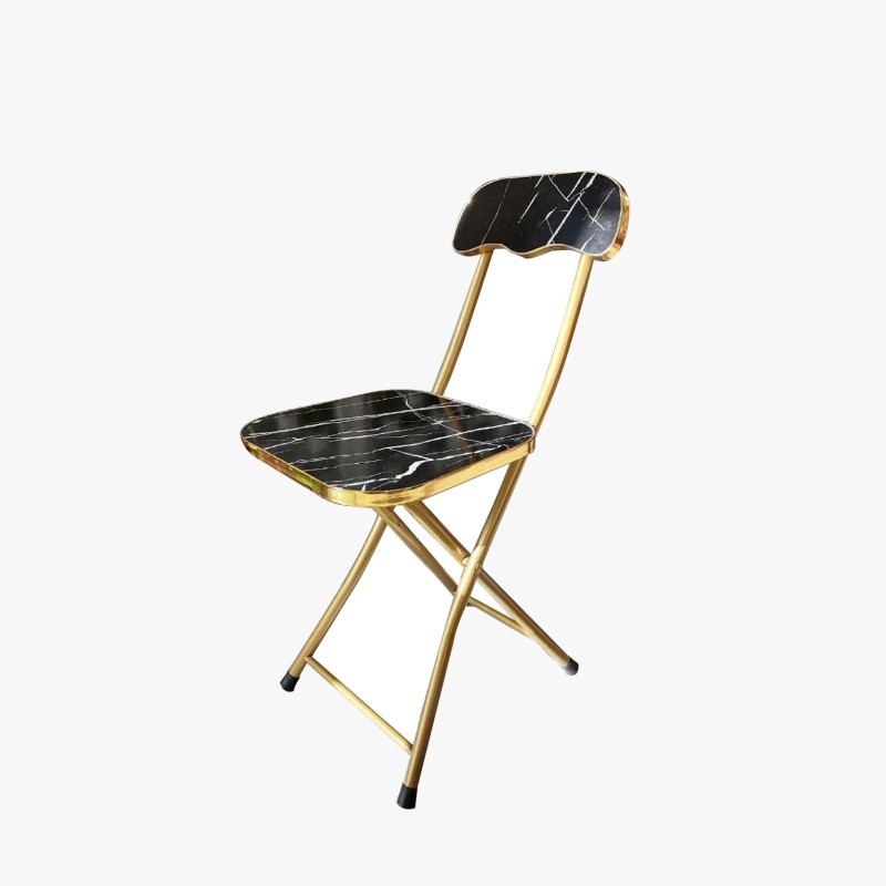 Marble folding chair, black