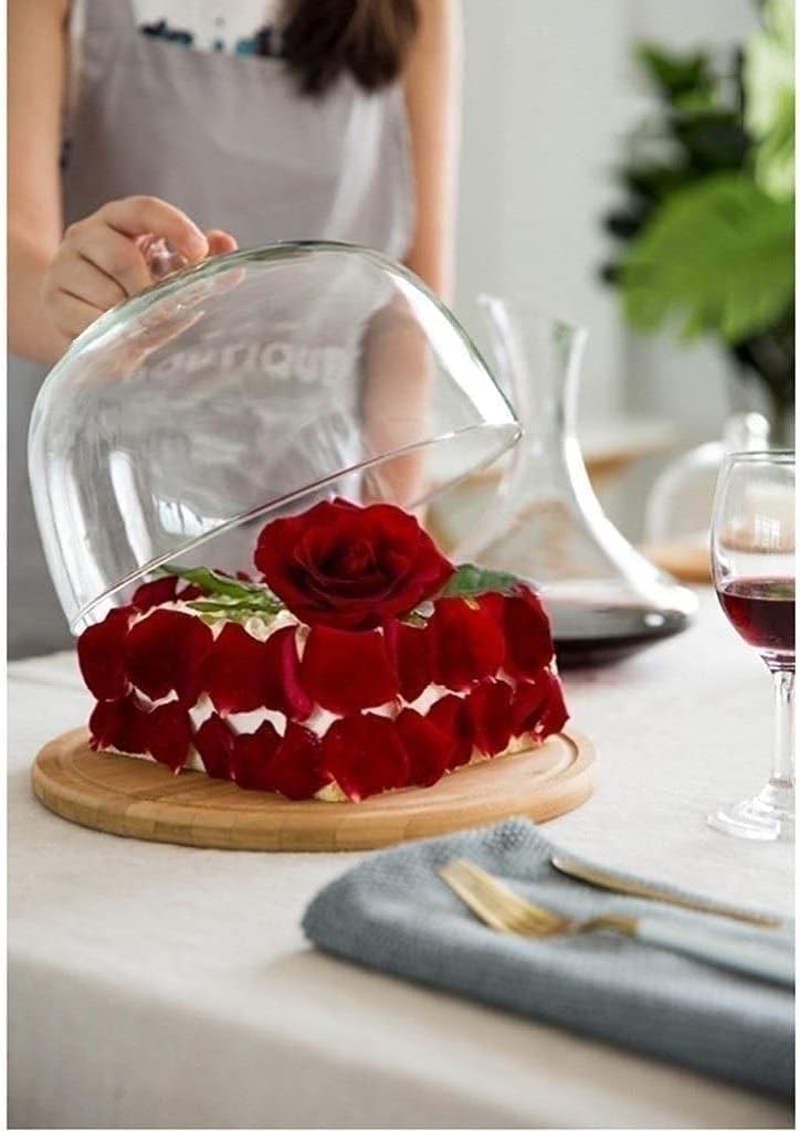 Cake tray with an elegant wooden base