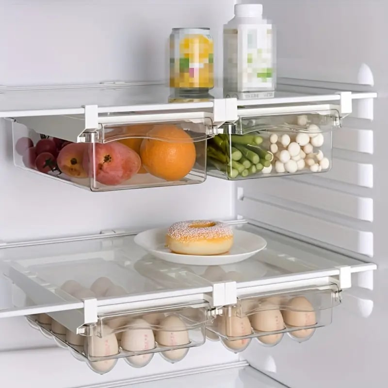 1pc clear plastic drawer storage basket for refrigerator