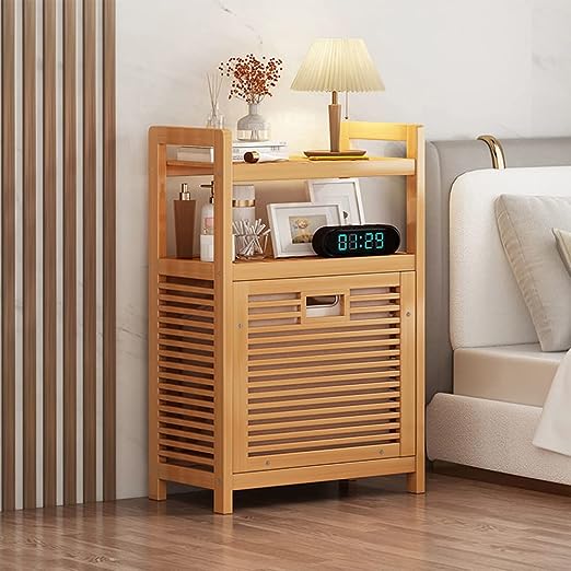 Laundry Basket with 3-Tier Rattan Storage Rack, Removable Clothes Basket Great for Laundry Room