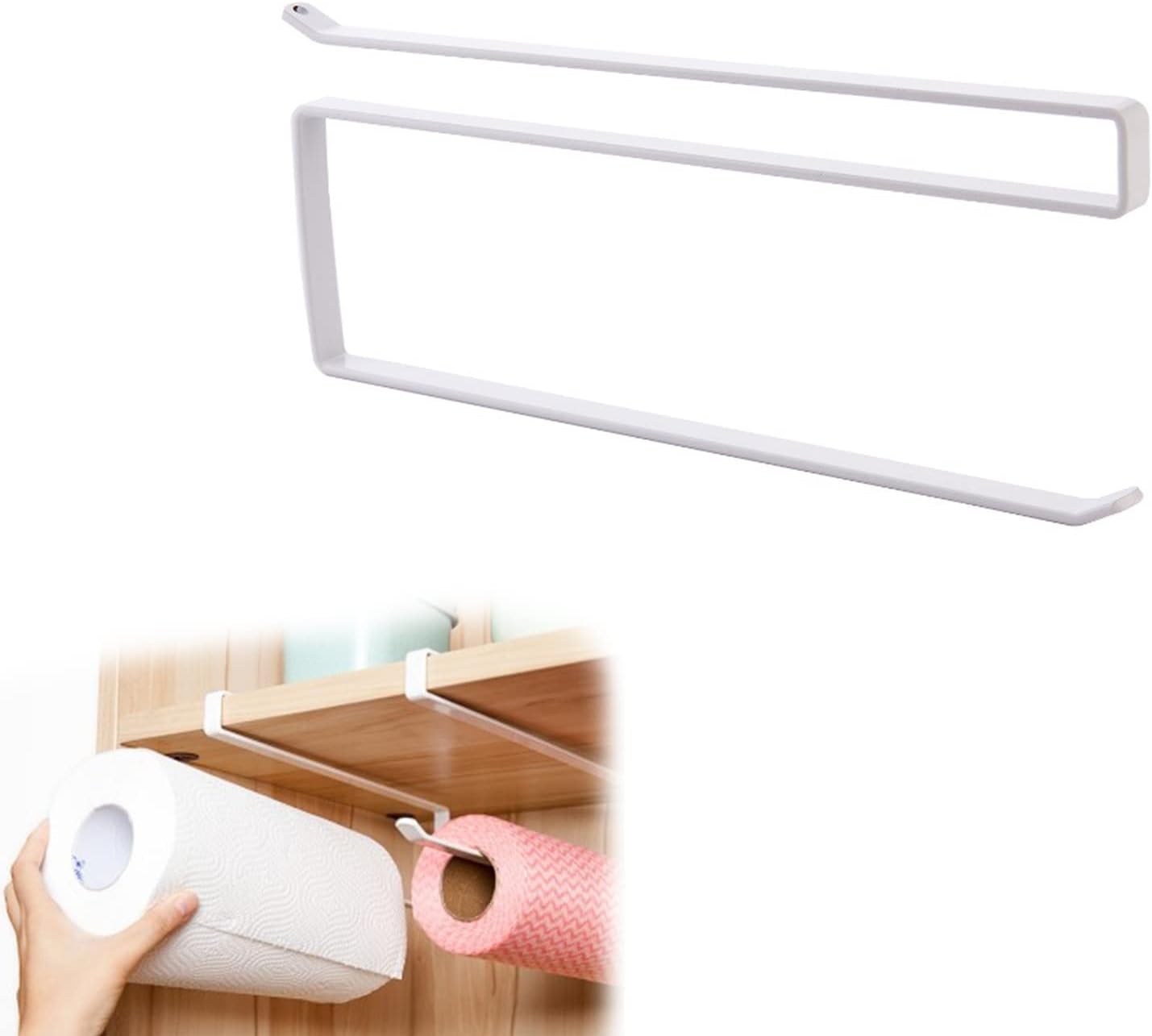 Kichen Towel Paper Holder Hanging on The Cabinet Door for Bathroom Storage and Organizing,