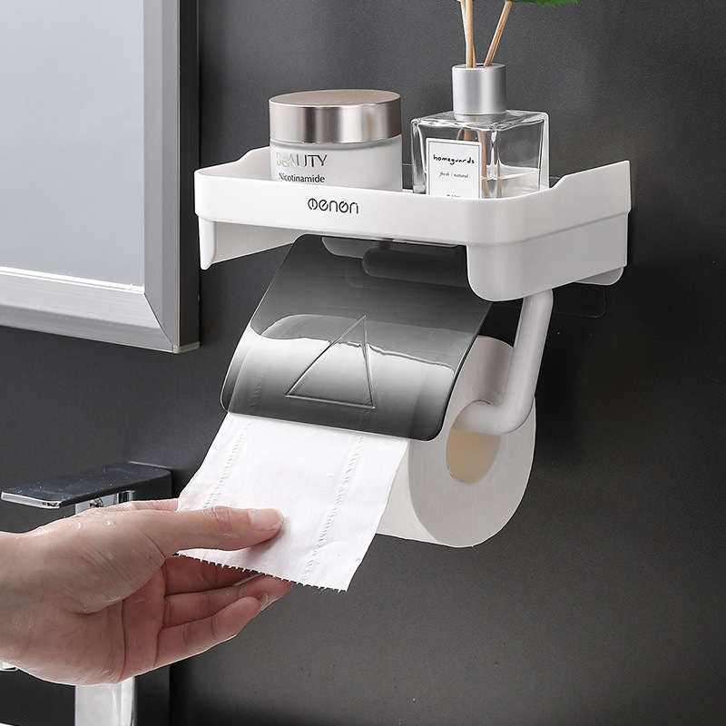 Paper Towel Holder with Shelf Adhesive Paper Towel Rack